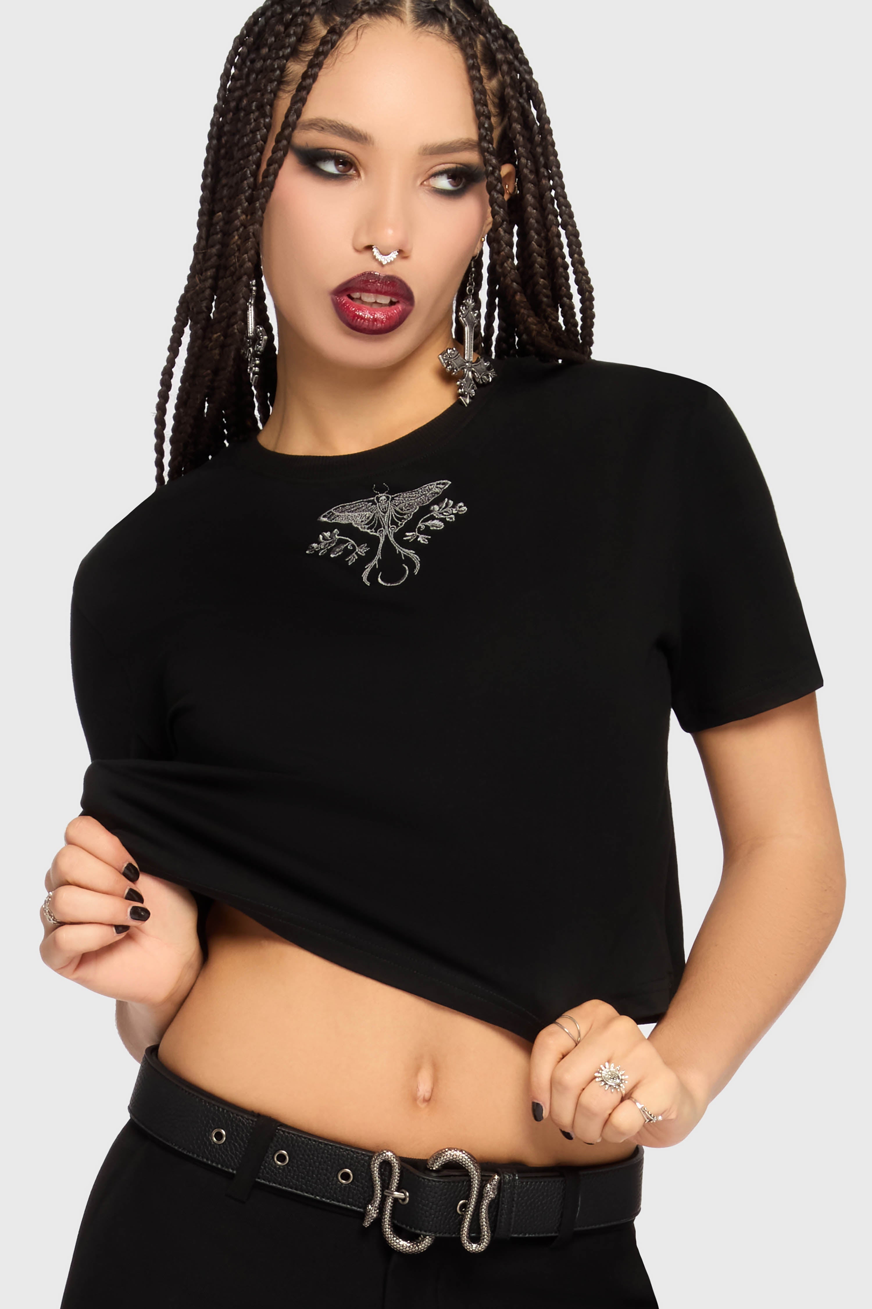 Gaia Adorned Embroidered T Shirt