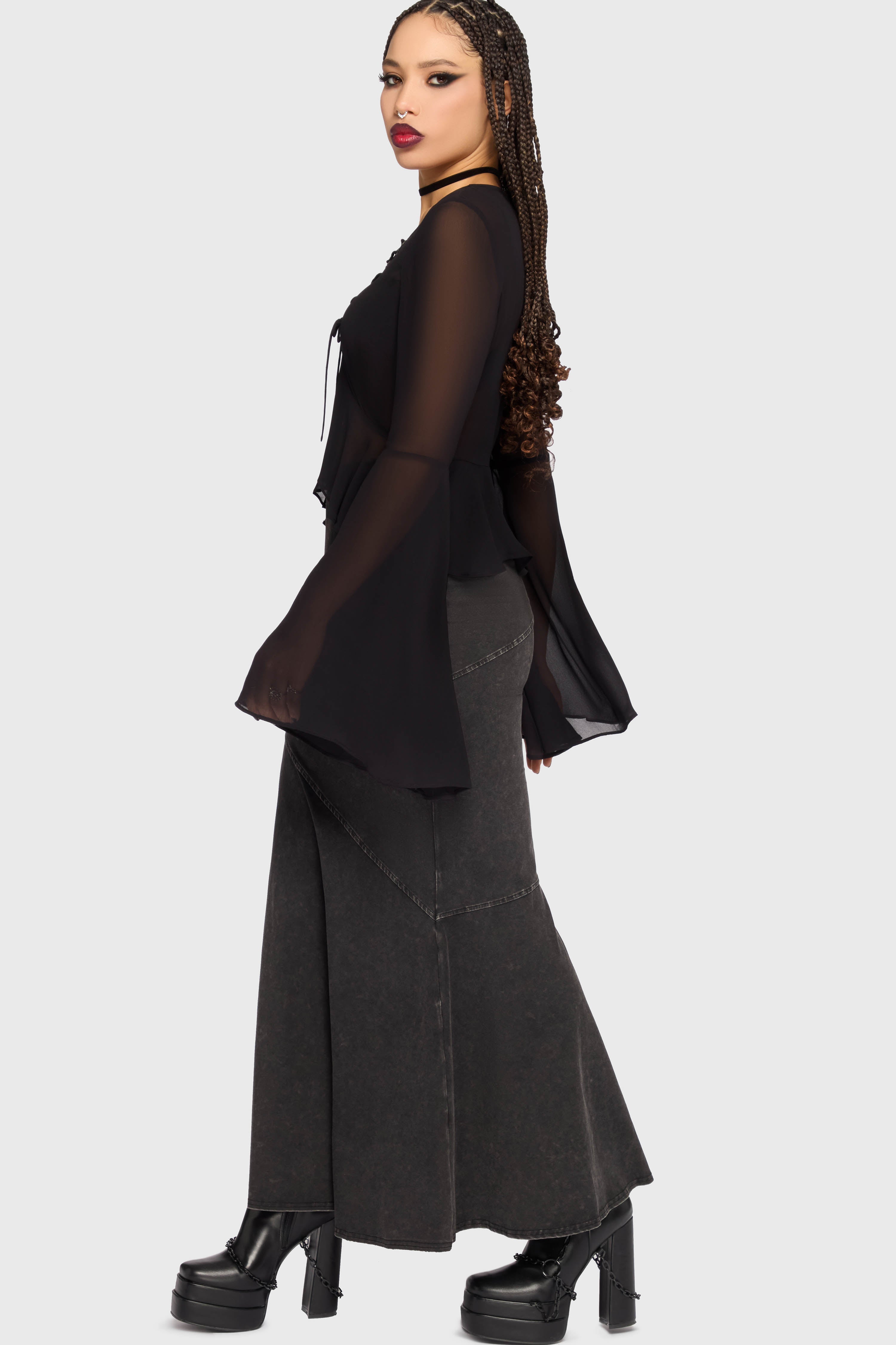 Gaia Adorned Long Sleeve Top