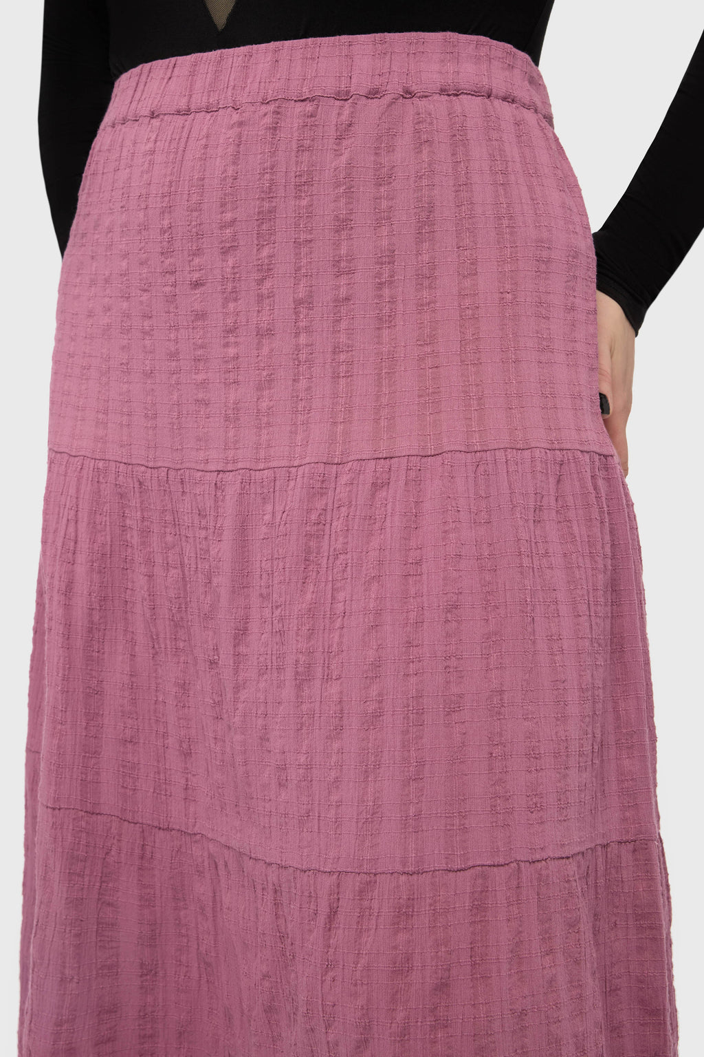 Gaia Adorned Textured Maxi Skirt