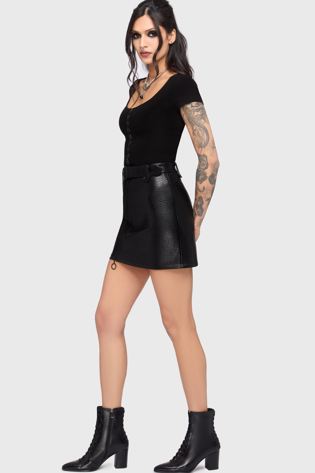 Kihilist Obsidienne Biker Skirt