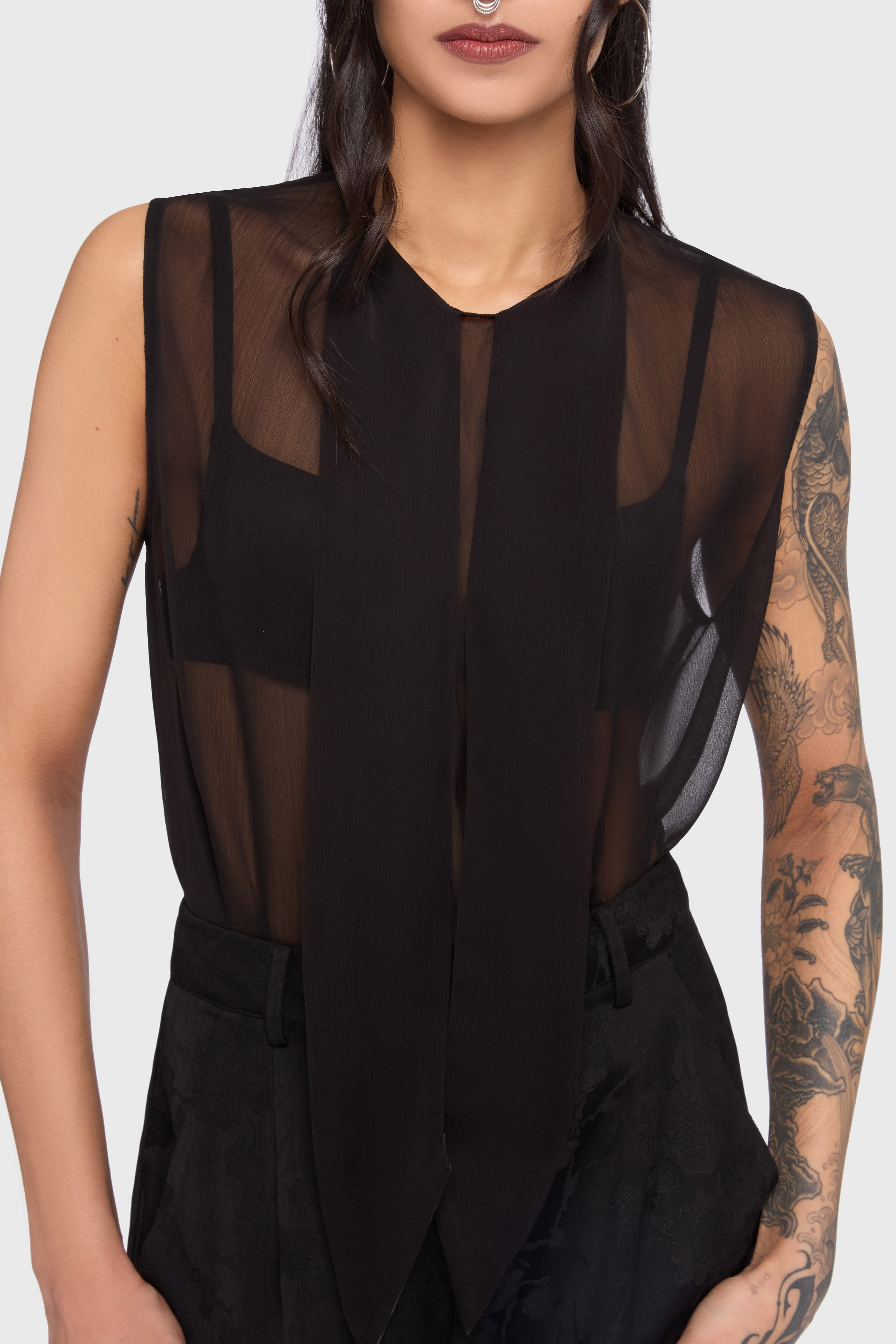 Kihilist Obsidienne Sleeveless Blouse