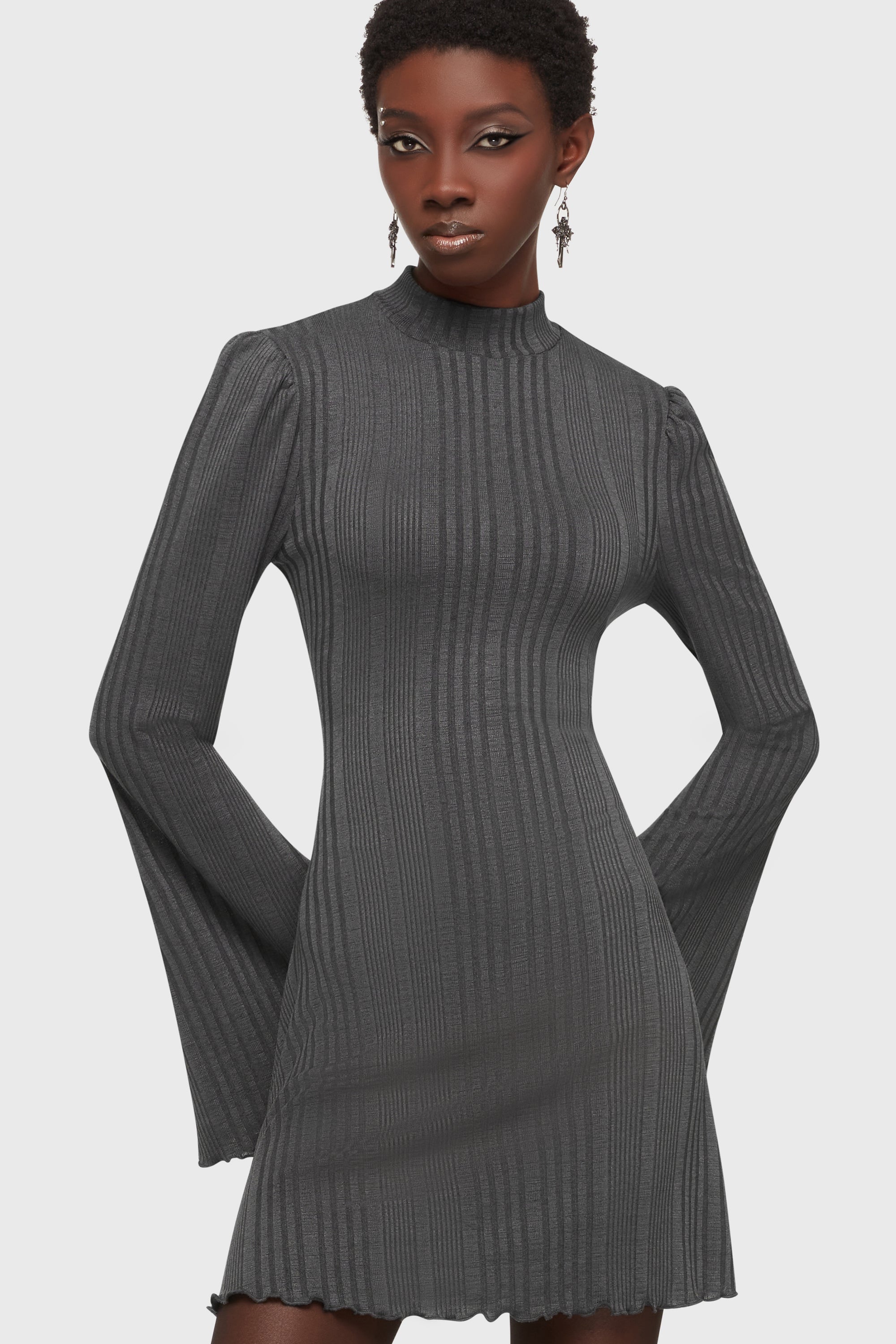 Of The Blade Mini Dress [Grey]